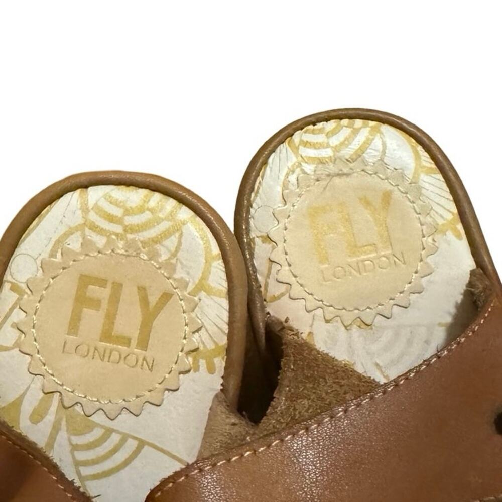 FLY London Women's Leather Lace Up Wedges Yote Brown 36 (5.5-6) shoes sandals - Picture 6 of 7